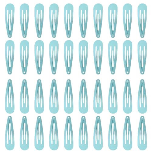 40pcs 2 inch blue Hair Clips Hair Barrettes Metal Snap Hair Clips Accessories For Women(blue) - color: Blue