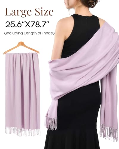 FURTALK Pashmina Shawl Wraps for Women Evening Dresses Blanket Scarves Fashion Scarf Wedding Gifts - color: Light Lavender