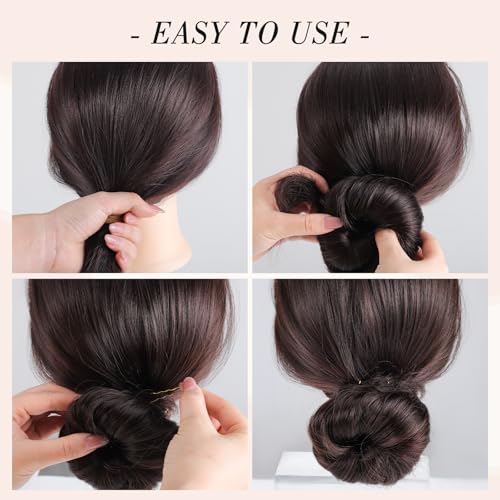 200Pcs 2.4 & 2 Inchs U Shaped Hair Pins for Buns, Bobby Pins With Storage Box for Women Girls and Hairdressing Salon (Gold)