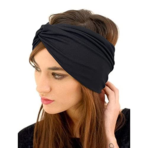 Jesries 10 PCS Women Headbands African Wide Hair Wrap Extra Turban Head Bands for Lady Large Sport Workout Stretch Non-slip Big Hair Bands - color: Pink