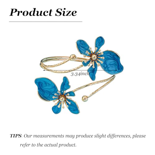Arm Cuff Jewelry for Women Adjustable Flower Cuff Bangle Bracelet Gold Armband Upper Jewelry Gifts for Women Boho Western Accessories - color: A4:blue flower