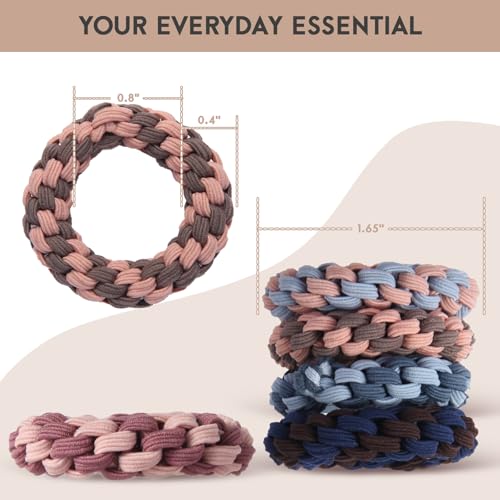Youxuan Colorful Elastic Hair Ties, Soft, Stretchy, and Non-Damage Hair Rubber Bands, 10 Pack Strong and Durable Scrunchies for Women and Girls - color: Classic Color-BZ