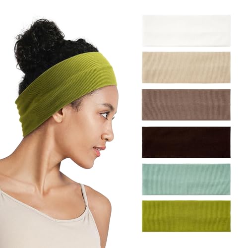 QIUTIMIY Headbands for Women Non Slip - 6 Pack Soft Stretchy Hair Bands for Women’s Hair – Fashion Sports Headbands for Yoga, Workout, Running, Gym, Daily Wear（Style 12） - color: Style 12