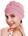 osvyo Cotton Chemo Turbans for Women Cancer Hairloss hat - Cotton Lightweight Headwear Sealed Packaging - color: Cotton Almond Pink