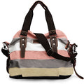 Canvas Handbag Multi-Color Striped Lattice Cross Body Shoulder Purse Bag Tote-Handbag for Women | Striped - style: Multi Color C