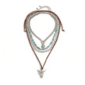 Layered Boho Necklaces for Women Gold Coin Pendant Necklaces Stackable Turquoise Choker Necklace for Women Western Jewelry - style: Style 9