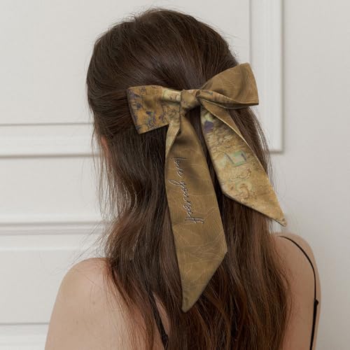QIUTIMIY 4 Pack Purse Scarf Handbags Skinny Twill Hair Scarves Narrow Neck Scarf Band Women Fashion Accessories Bag Charms - color: Style 2-10
