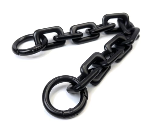 VersaKits 8.26'' Matte Black Heavyweight Chunky Purse Chain Strap | Premium Zinc Alloy Luxury-Inspired Design Wear-Resistant Finish Easy Clip-On Installation DIY Bag Upgrades - color: Matte Black, size: 8.26''(21cm)
