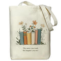 itgowisa Canvas Tote Bag for Women, Tote Bag with Zipper Inner Pocket, Zippered Canvas Bag for Shopping Work Grocery Everyday - style: Bookish