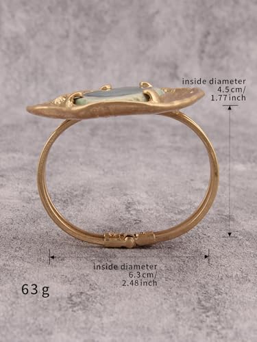 Gold Cuff Bracelet for Women Silver Beaded Bracelets Open Bangle Stackable Stretch Bead Bracelet Boho Jewelry Gifts for Wife Couple - style: Chunky Gold Cuff Bracelets