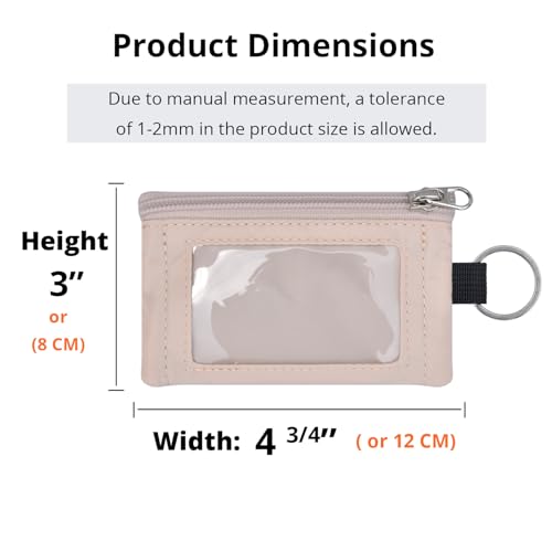 RFID Blocking Travel Wallet with Adjustable Lanyard, Small Nylon Zipper Pouch and Badge Holder for ID, Credit Cards, Cash, Keys, Commuters (Almond White) - color: Almond White