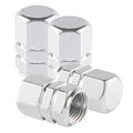 Alpmosn Aluminum Tire Stem Valve Caps Wheel Valve Covers Car Dustproof Tire Cap Cover Accessories, Universal for SUV, Car, Bike and Motorcycle，Hexagon Shape (4PCS Silvery) - color: Silvery