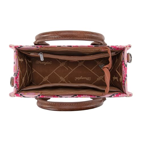 Wrangler Aztec Tote Bag for Women Boho Shoulder Purses and Handbags - color: Angel Diamond Light Pink (Guitar Strap)