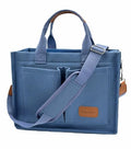 Large Canvas Tote Bag for Women Work Tote Bags with Pockets Laptop Crossbody Purses Everyday Bag Handbags for Travel - color: New Upgrade Plus Blue