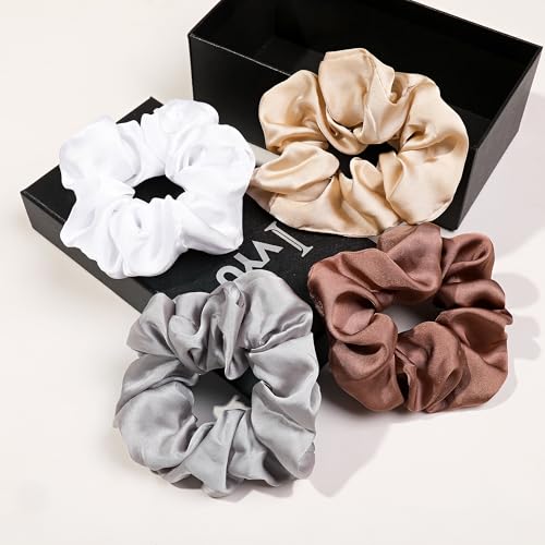 Hair Ties Scrunchies for Women's, for Girls Big Scrunchies Both for Thick Hair or Thin Hair Curl Hair No Crease Ponytail Holder No Hurt Your Hair - color: Soft Mixed