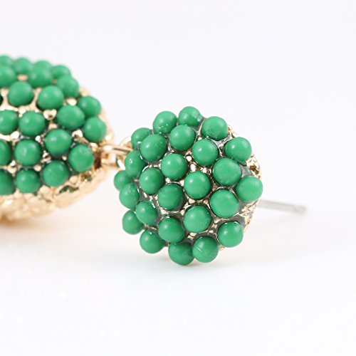 NLCAC Women's Beaded tassel earrings Long Fringe Drop Earrings Dangle 6 Colors - color: dark green
