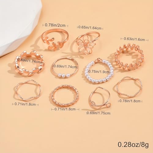 Gold Stackable Rings Set Moon Star Design Adjustable Rings for Everyday Wear Mid FingerPinky Ring Trendy Jewelry Gifts - color: H1