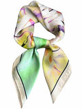 Silky Scarf for Women Lightweight Satin Bandanas Neck Hair Wrap For Sleeping Head Scarves 27.5" - color: A11 Light Petals/27.5"