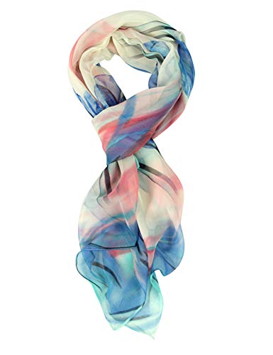PANTONIGHT Long Chiffon Fashion Scarf Lightweight Chiffon Sheer for women - color: Blue 721