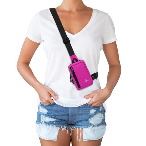 Peicees Small Crossbody Bag for Men Women Mini Sling Bag Travel Running Phone Daypack Cross Body Shoulder Bags, 2 Sizes, Mini Rose - color: Rose, size: Mini