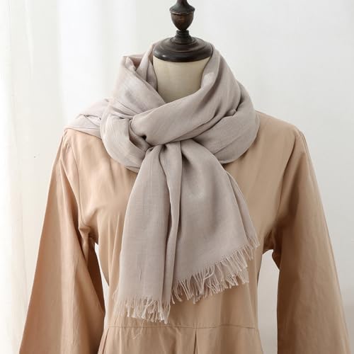 Harewom Lightweight Gauze Linen Feeling Shawl Wraps for Women Beach Summer Scarf for Evening Wedding Dresses - color: Shawl Wraps - Khaki