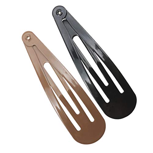 20 Pieces 2.7'' Big Size No Slip Metal Snap Hair Clips Women Barrettes Black Hair Pins (10 black 10 Brown) - color: 10 black 10 coffee