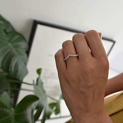 espere Pointed V Shaped Chevron 925 Sterling Silver Ring - color: Silver