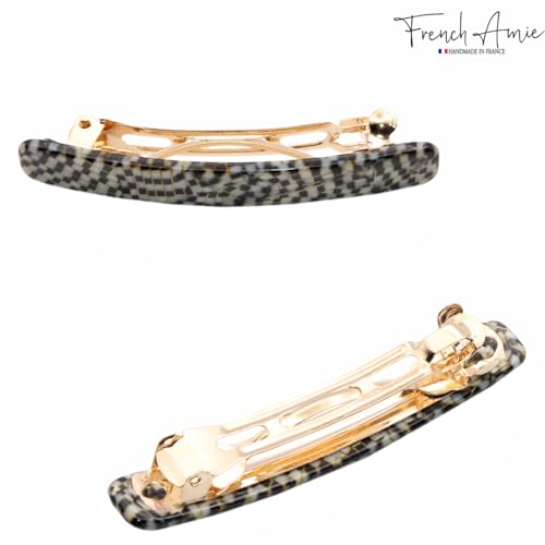 French Amie Small Opera 2 1/4 inch Celluloid Handmade Automatic Hair Clip Barrette - (Opera) - color: Opera