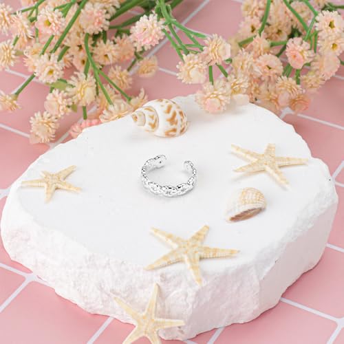 Toe Rings for Women, Adjustable Toe Rings Simple Open Band, Summer Beach Foot Jewelry Set gold Toe Ring - color: Silver