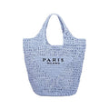 POOOPSSD New Woven Bag, Straw Mesh Tote Bag, Beach, Shoulder Bag, Hobo Women, Foldable Large Capacity, for Holiday. - color: Blue