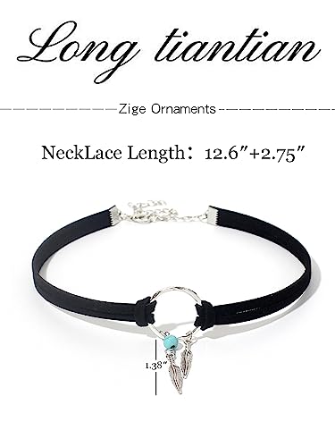 Boho Outfits for Women Boho Necklaces Country Concert Outfits Nashville Western Jewelry Choker Necklaces Long Leather Necklace Western Dress Jewelry Country Cowgirl Accessories Gifts - color: H:Black Circle Necklace