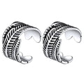 ChicSilver 925 Sterling Silver Ear Cuffs Non-Piercing Cartilage Earrings: Various Styles, Conch Cuffs (with Gift Box) - style: J: Feather Cuff