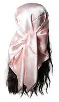 vabovin Satin Head Scarf for Women Solid Color, 35×35 in | Silk Feel Neckerchief, Hair Scarf, Fashion Bandana, Headscarf, Headband, Hair Wrap Sleeping, Daily Fashion Styling - color: 223 Baby Pink