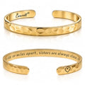 Carviell Bracelet - Gifts for Women – Inspirational, Friendship, Love, Mom, Daughter, Sister, Christian, Graduation, Memorial & Wedding Gifts – 100+ Phrases – Stainless Steel, Gift-Ready - style: SISTER'S Gift - Side by side or miles apart, sisters are al