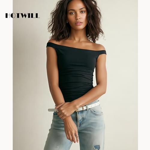 HOTWILL 4 Pack Women Skinny Belts for Jeans Dress Thin Waist Belt for Ladies - color: Gold Buckle D Black Beige Brown White, size: Small