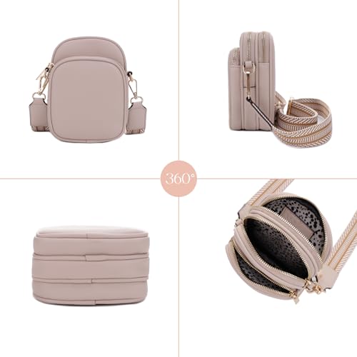 Mali+Lili, Josie Triple Zip Crossbody Bag - color: Webbing_stone