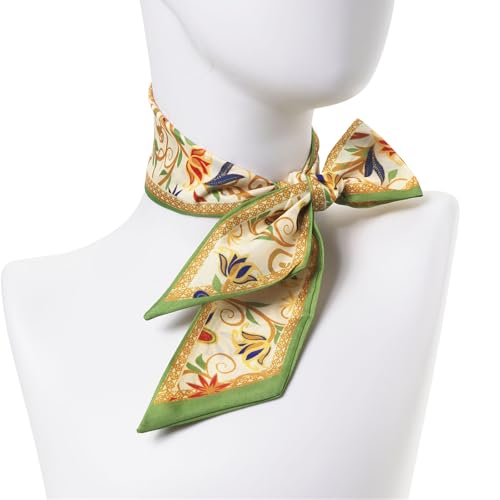 QIUTIMIY 4 Pack Purse Scarf Handbags Skinny Twill Hair Scarves Narrow Neck Scarf Band Women Fashion Accessories Bag Charms - color: Style 2-4