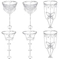 Hicarer 6 Pcs Foot Jewelry Barefoot Sandals for Women Rhinestone Bohemian Foot Ankle Chains for Beach Wedding - style: Rhinestone Tassel Butterfly Pendant Style