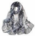 Xyueanlo Scarfs for Women Fashion Scarves Print Pattern Lightweight Sunscreen Scarf Wraps Shawls - color: Peony Black White
