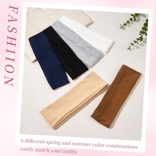 QIUTIMIY Headbands for Women Non Slip - 6 Pack Soft Stretchy Cotton Hair Bands for Women’s Hair – Fashion Sports Headbands for Yoga, Workout, Running, Gym, Daily Wear（Style 5） - color: Style 5