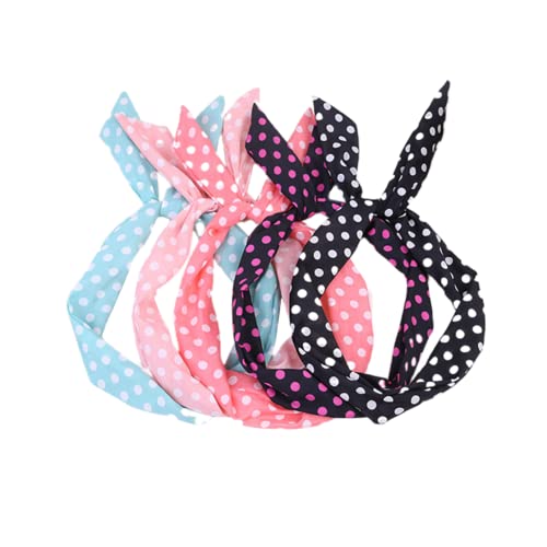 6Pcs Fashion Twist Bow Wire Headbands Head Wrap Bunny Rabbit Ears Wired Hairbands Hair Holder Hair Accessories for Women and Girls