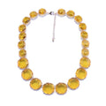 925 Sterling Silver Bib Necklace Transparent Polygon Resin Choker, Indian Ethnic Large Collar Big Bib Necklace, Black Chunky Rhinestone For Women Mrs Jewelry, Emerald Statement Colorful Beaded - color: bib necklace yellow