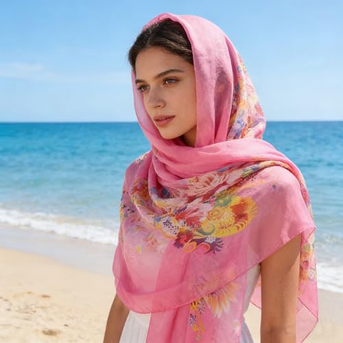Womens Sexy Bohemian Floral Beach Cover Up Sarong Wrap Swimsuit Beachwear - color: A-rosy