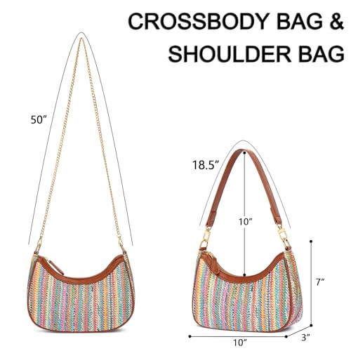 KKXIU Shoulder Bag for Women Cute Hobo Purses and Handbags Retro Clutch Underarm Purse | Cute - color: Colorful
