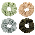 Silk Satin Scrunchies Women Hair Ties - Ivyu Big Scrunchy Ponytail Holder No Crease Hair Bands Soft Elastic No Hurt Your Hair for Vsco Girl Women Gray Dark Green Light Green Beige - color: Gray Dark Green Light Green Beige