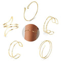 Giovanchi 5 Pieces Arm Cuff Upper Arm Band Cuff Bracelets for Women Adjustable Armband Set - style: B-Gold