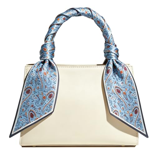 Sumolux Head Hair Scarf for Women Neck Purse Bag Handbags Scarf Like Silk - color: Blue New Cashew