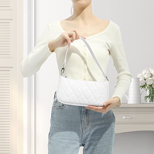 Loiral Small Purse for Women, Retro Classic Tote HandBag Shoulder Bags Clutch Purse - color: 2 White X