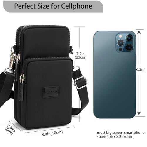 JANKS Small Crossbody Bags for Women Mini Cell Phone Purses Handbag Shoulder Bag - color: E-black