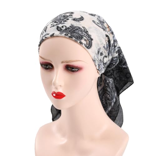 K-Elewon 27.5” Women Medium Square Scarf Head Scarf- 2PCS Neck Scarf Hair Scarf Head Sleeping Wraps Scarfs for Women H07 - color: Se14(2pcs)